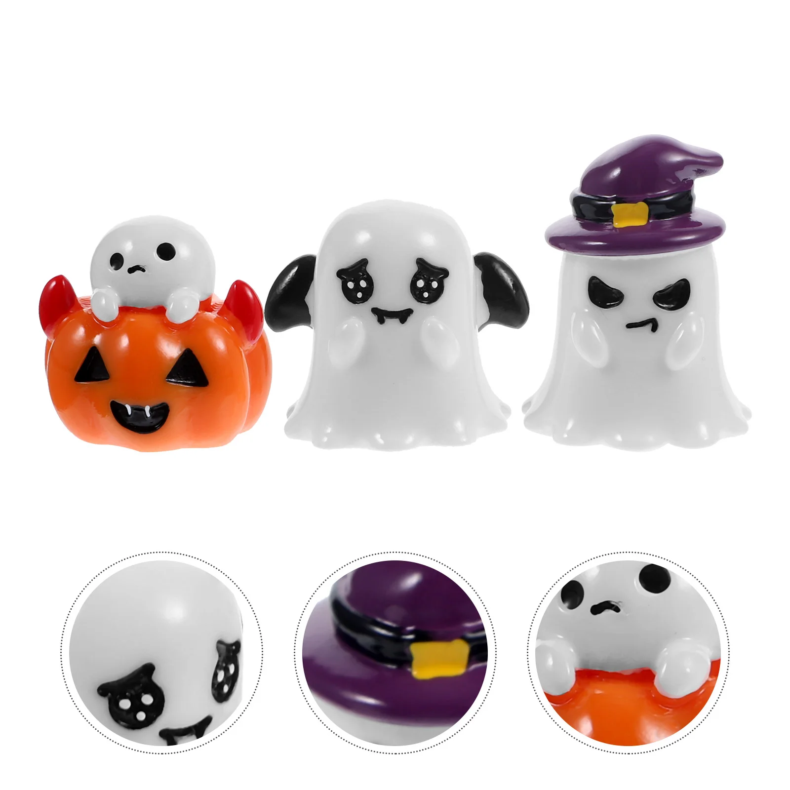 

12pcs Halloween Miniature Figurine Decor Resin Tiny Ornaments Miniature Table Decorations