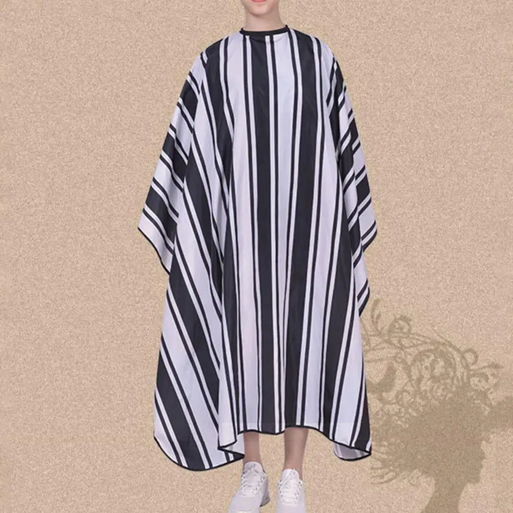 

Thread Design Haircut Apron Anti-Static Adjustable Buckle Stripe Breathable Smooth Comfortable Haircut Cloth for Salon