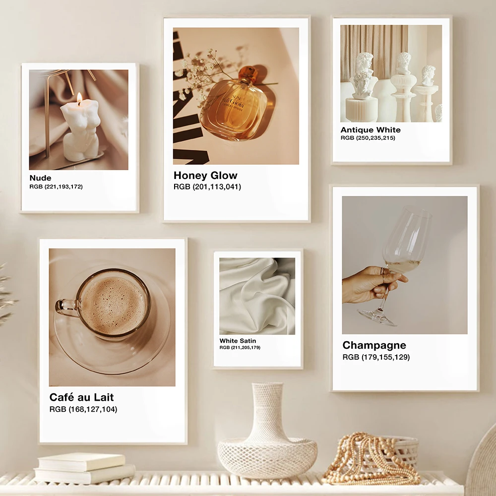

Fashion Poster Perfume Bottle Wine Glass Coffee Canvas Painting Modern Nordic Wall Art Picture Aesthetic Living Room Cafe Decor