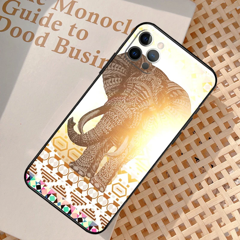 Чехол для телефона Totem Aztec Elephant iPhone 11 12 13 14 15 Pro Mini X XR XS Max 7 8 Plus SE 2022