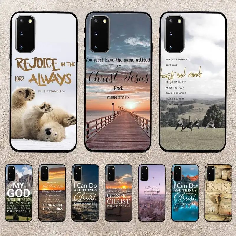 

Bible Verse Philippians Jesus Christ Christia Phone Case For Huawei Honor 10Lite 10i 20 8x 10 Funda 9lite 9xpro Back Coque