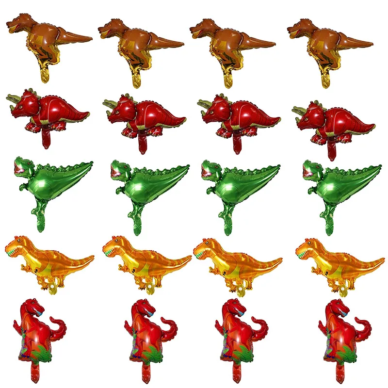 50pcs Small Dinosaur Foil Balloons Theme Birthday Party Jungle Animal Baby Shower Decor Supplies Kids Toys Inflatable Air Globos