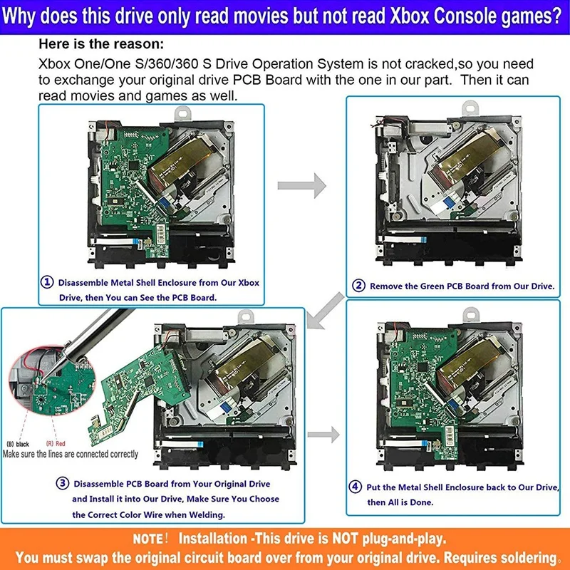 Фото Практичная замена привода Blu-Ray Lite-on DG-6M1S-01B DG-6M1S 6M2S B150 для Xbox One с отверткой №5