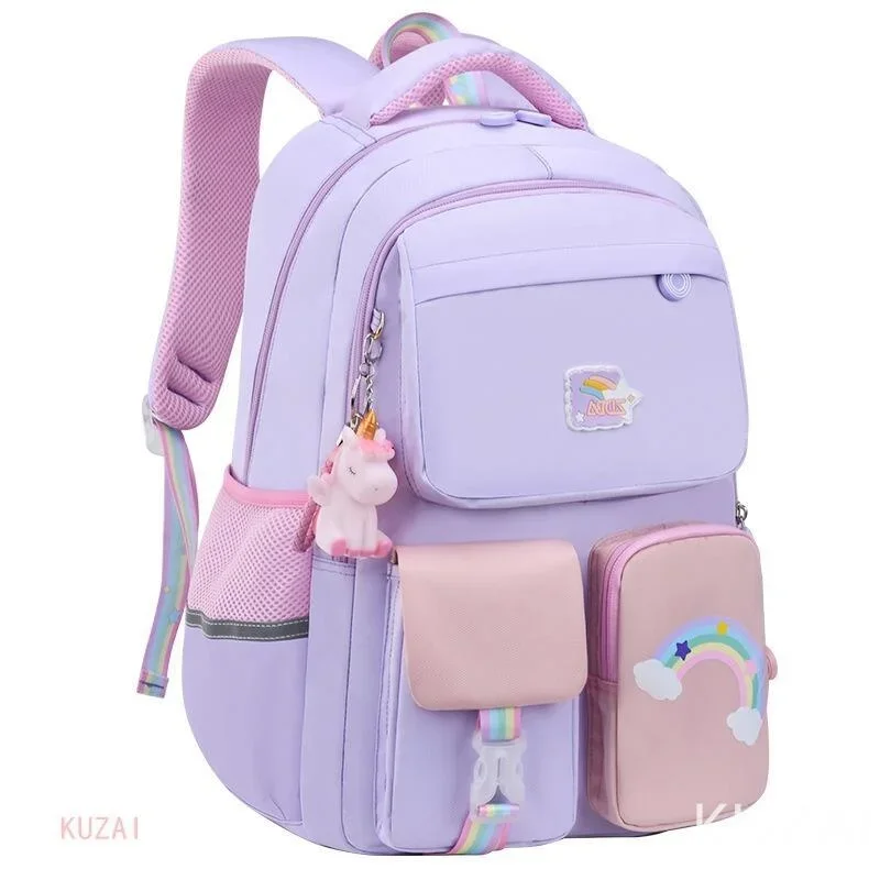 

Rainbow Girls Teenagers Schoolbags School Grade For Waterproof Mochilas Kids 2023 Multifunction Backpacks Children 1-5 Bag New