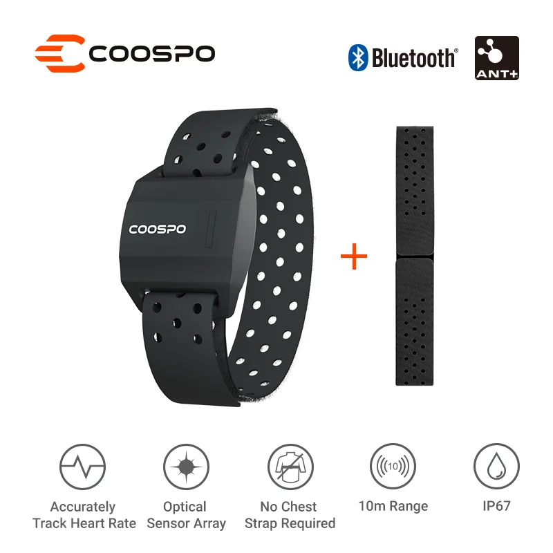 

COOSPO Heart Rate Monitor Armband Optical Fitness Outdoor Beat Sensor Bluetooth 4.0 ANT+ For Garmin Wahoo Bike Computer