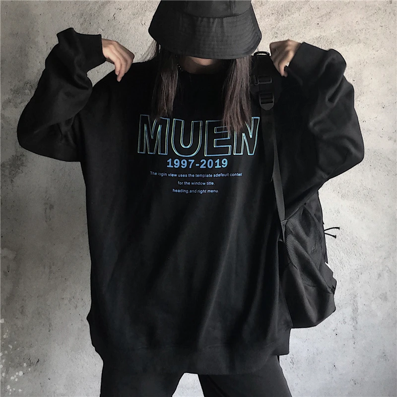 Женские толстовки без капюшона в стиле Харадзюку одежда хип-хоп корейские модные