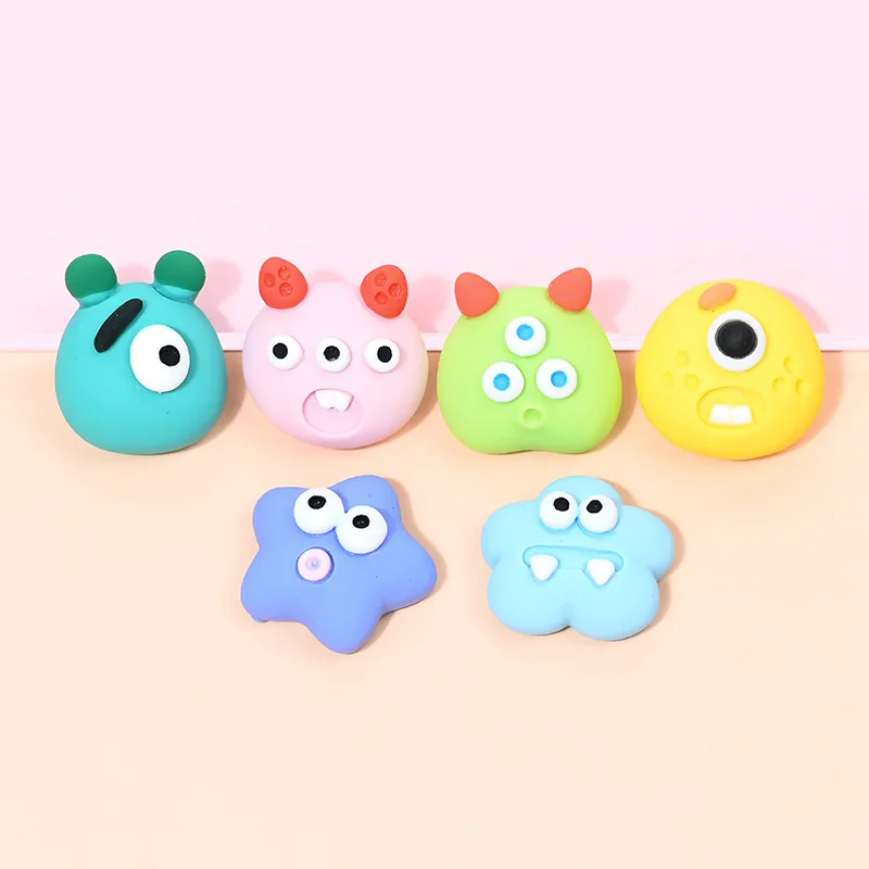 

10pcs Cartoon Kawaii Resin Monster Flatback Embellishments Cabochons Miniature Scrapbooking Accessories Charms Crafts Materials