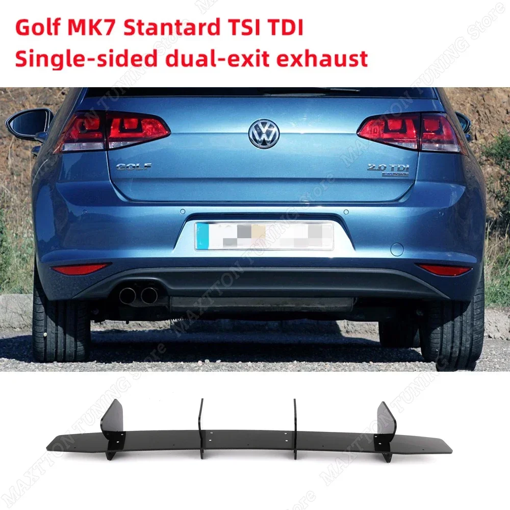 

Для Volkswagen Golf 7 7,5 MK7 MK7.5 Standard TSI TDI 2012-2019 глянцевый черный диффузор заднего бампера задние боковые разветвители спойлер губа