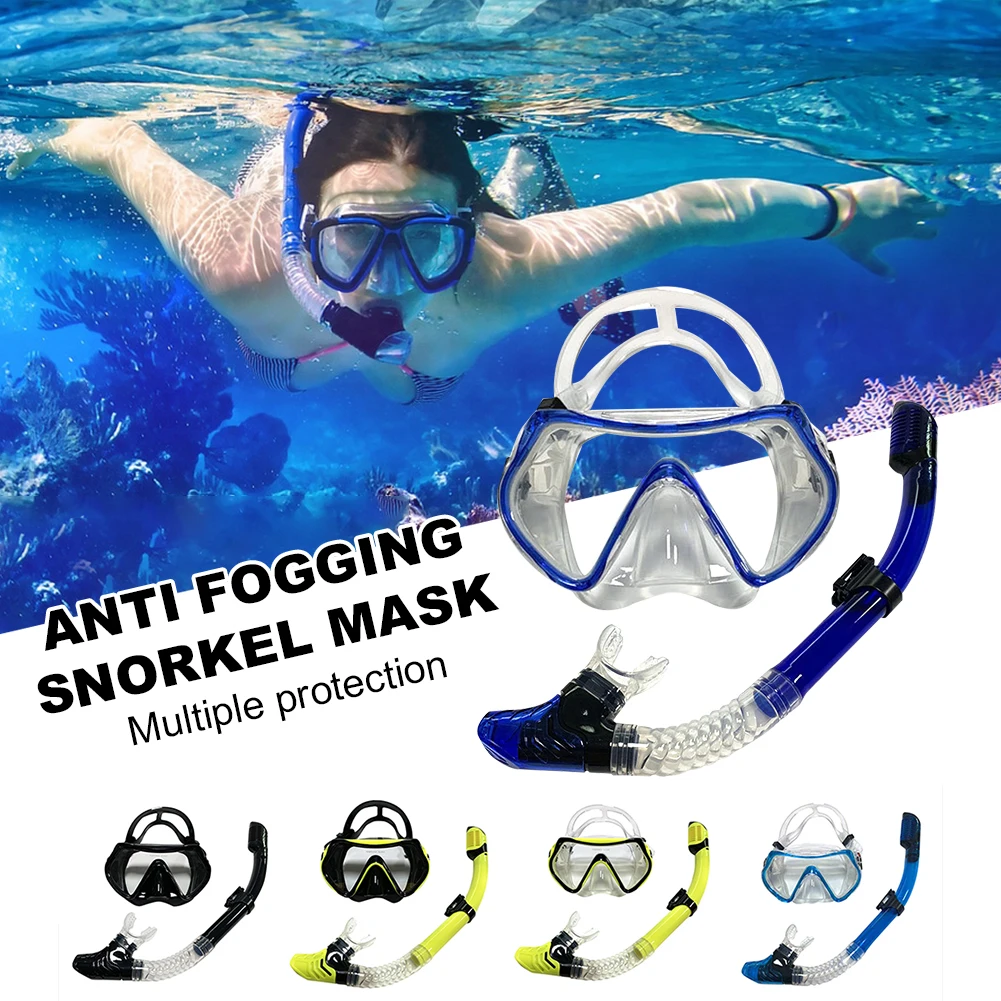 

Scuba Diving Mask And Snorkels Anti-Fog Tempered Glasses Diving Goggles Breath Tube Set Underwater Swimming Snorkeling Supplies