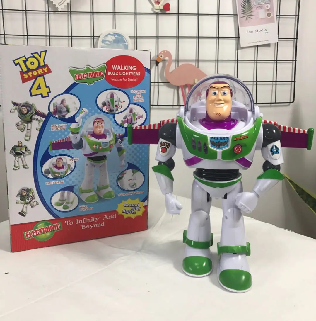 

Disney Toy Story 4 Buzz Lightyear Juguete Woody Action Figure Music Light With Wings Anime Doll for Children Birthday Gift
