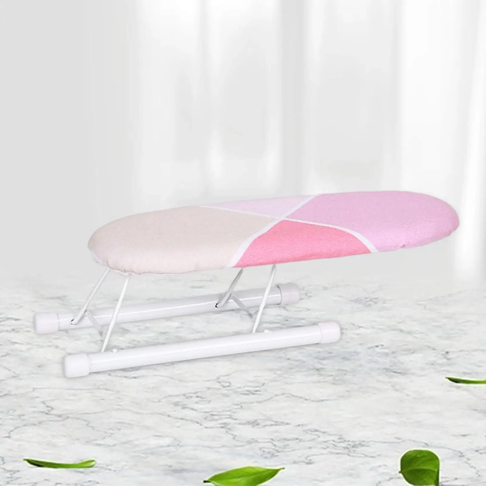 

Portable Ironing Board Foldable Legs Compact Anti Slip for Dorm Desk Pink