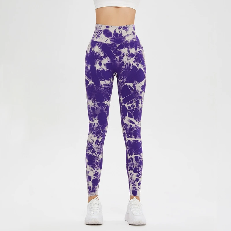 Tie Dye Leggings Women Sport Pants High Rise Soft Gym Booty Push Up Scrunch Butt Yoga Leggings Running Tights