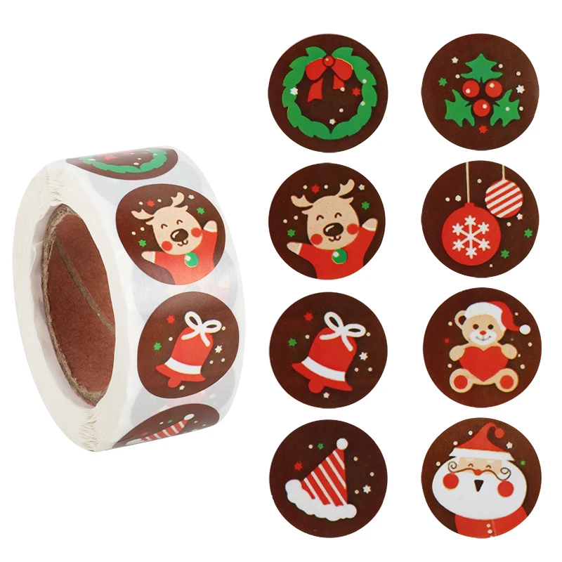 

Christmas Stickers Seal Labels Stickers Christmas Decorations DIY Gift Box Candy Bag Baking Package Envelope Stationery Decor