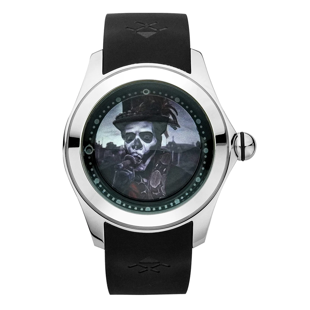 

Steampunk Watch Luxury Automatic Watches Men 46mm Mechanical Wristwatches Bubble Glass Skull Ball Dial Designer Clocks KAFYASE