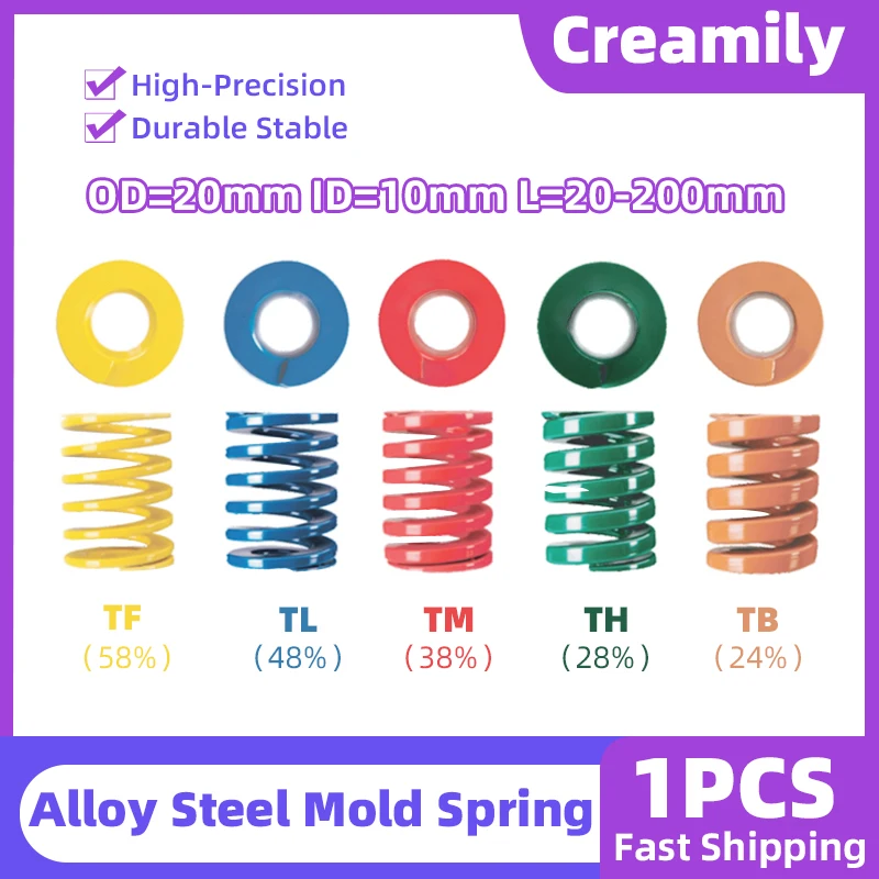 

Creamily, 1 шт., пресс-форма, пружина 20x10xL, спиральная штамповка, загрузка, пресс-форма, пружины, внешний диаметр = 20 мм, длина = 20-200 мм