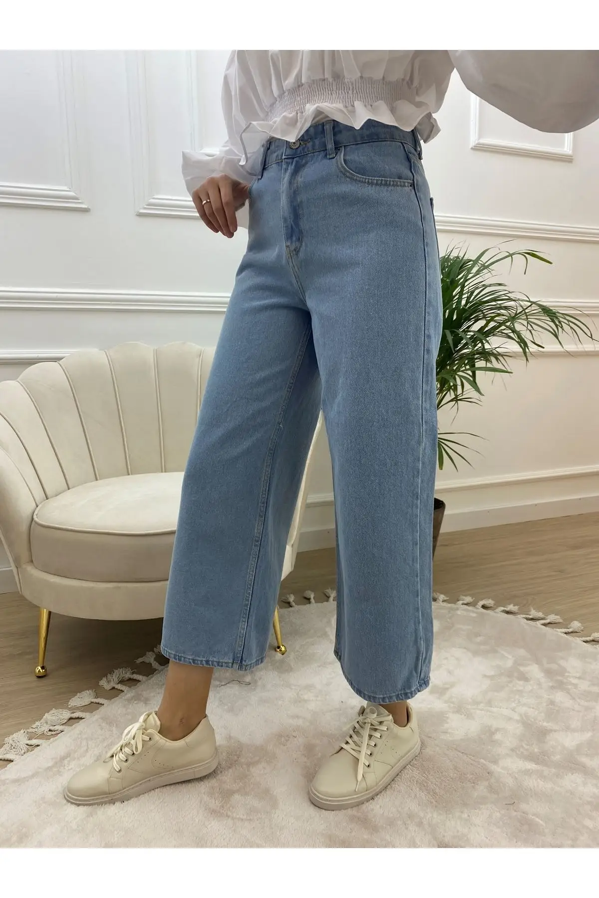

Leg Jean Light Blue Baggy 7077 ELB7077 Women's Islamic Clothing Pants