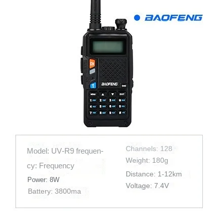 Baofeng Walkie Talkie Bf-uvr9 Hongbaofeng High Power Radio Handset 5R Upgraded Bf-s9