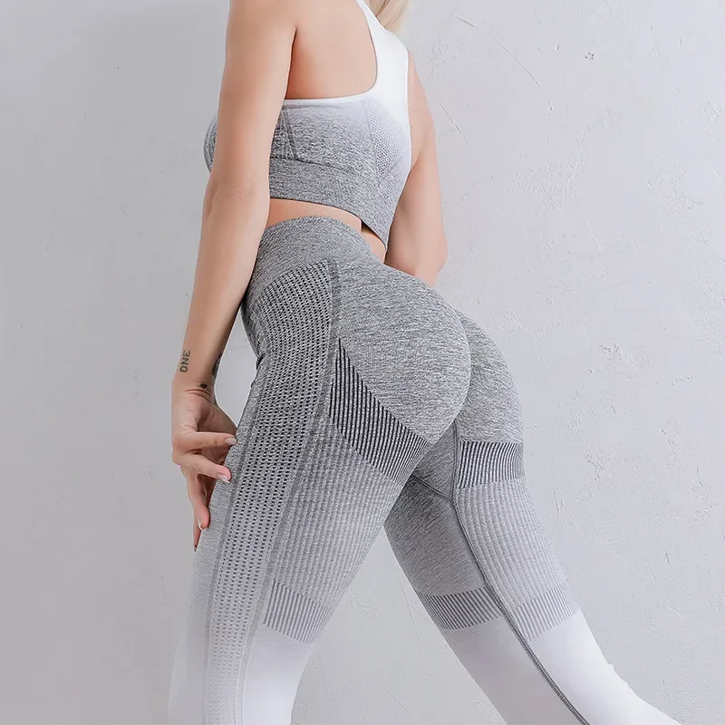 

Yoga Scrunch Leggings Gradient Women Tights High Waist Hip Lift Tights Women's Fitness Leggings Gym Work Out Clothing Suit