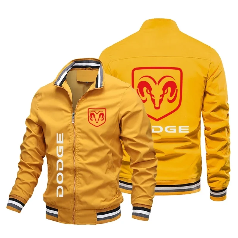 

Новинка весна-осень 2023, мужская куртка-бомбер с логотипом Dodge, автомобильная уличная куртка на молнии для отдыха