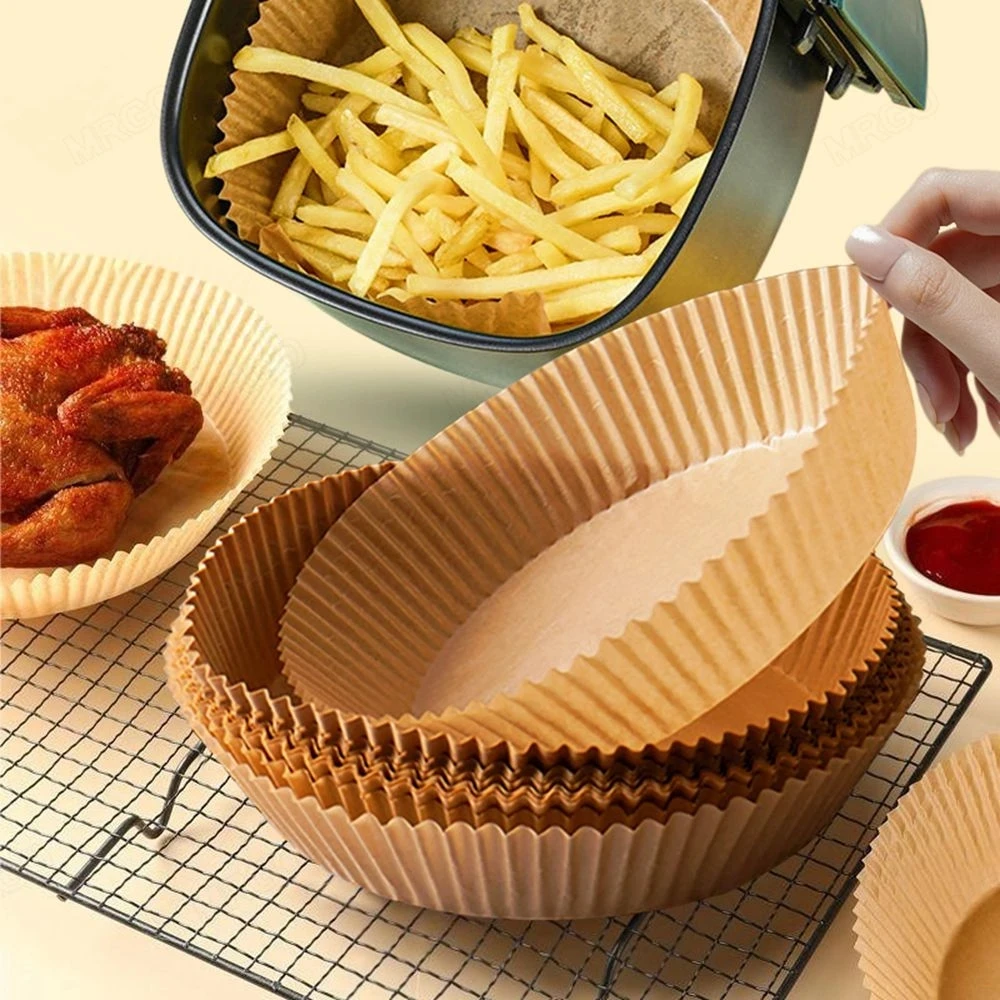 

30/50/100PCS Air Fryer Parchment Paper Liners Non-Stick Disposable Paper Tray Barbecue Plate Food Oven Kitchen Baking Paper