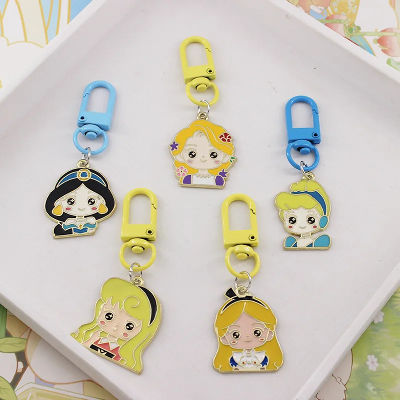 Брелок для ключей Принцесса Disney милая Ариэль Алиса Белоснежка Тиана экшн-фигурки