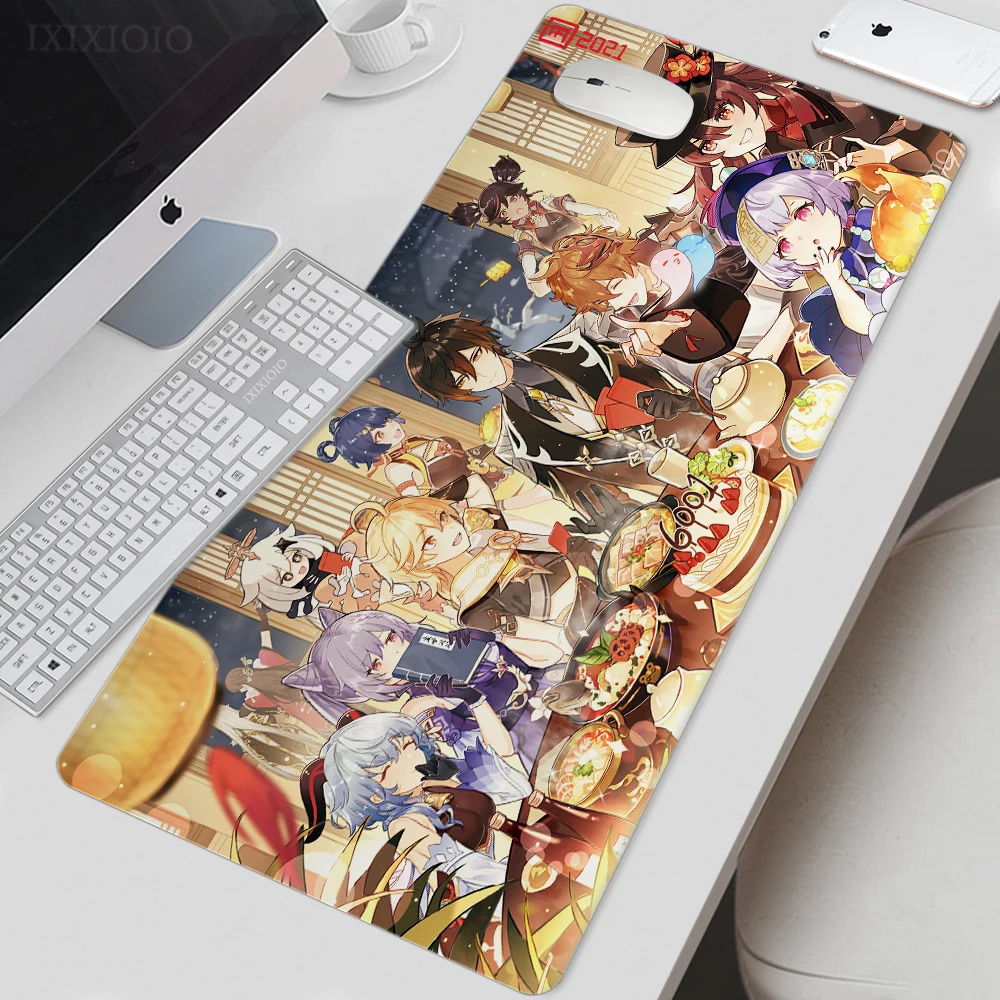 

Genshin Impact Mouse Pad Gamer XL Computer Home Large Custom Mousepad XXL keyboard pad Natural Rubber Non-Slip Carpet Laptop