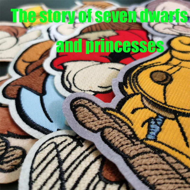 

large size brand cartoon animation character dwarf children's clothing bag decorative cloth embroidered patch cartoon logo Badge