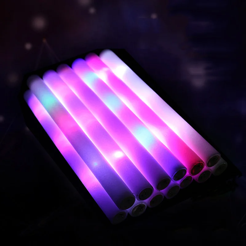 Палка из пены со светящимися палками, волшебными палочками, многоцветными губками, светящимися батончиками, принадлежностями для болельщиков, трубкой RGB LED в темноте для вечеринок.