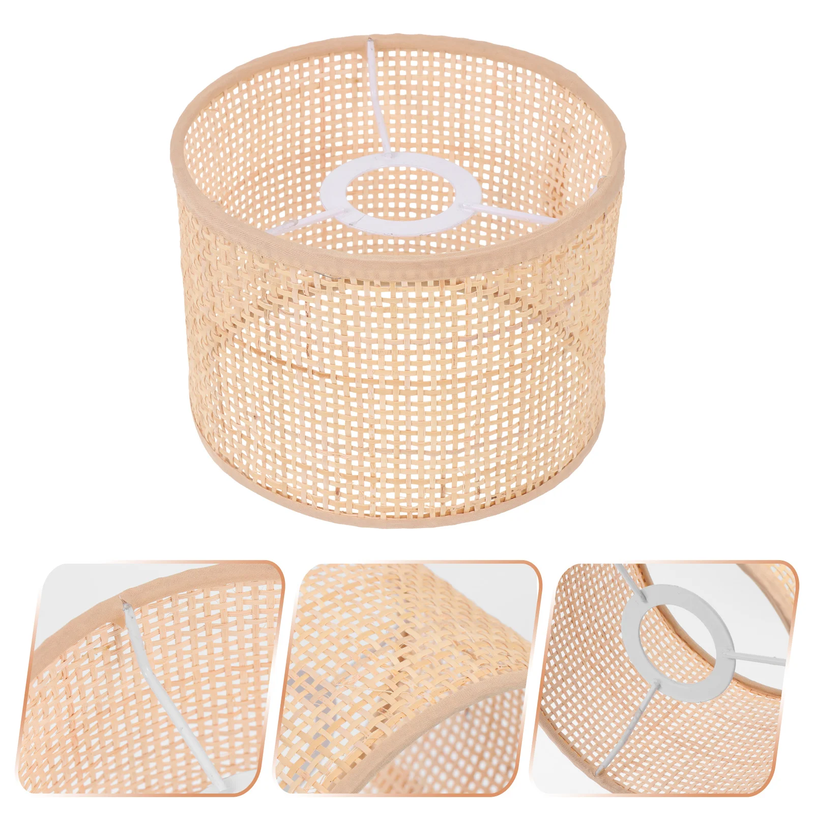 

Lamp Shade Rattan Light Cover Pendant Lampshade Table Shades Drum Replacement Chandelier Basket Desk Bulb Woven Accessory Guard