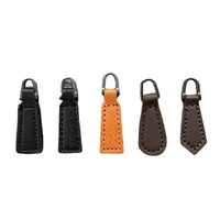 100pcslot 1x4cm leather pu zipper puller head handle case bag backpack repair clothing decoration sewing accessories