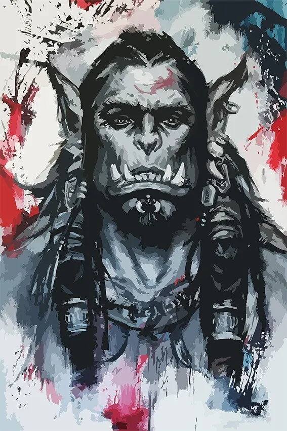 Картина по номерам на холсте набор для рисования игра Warcraft WOW World of - 6747 В 60x40 |
