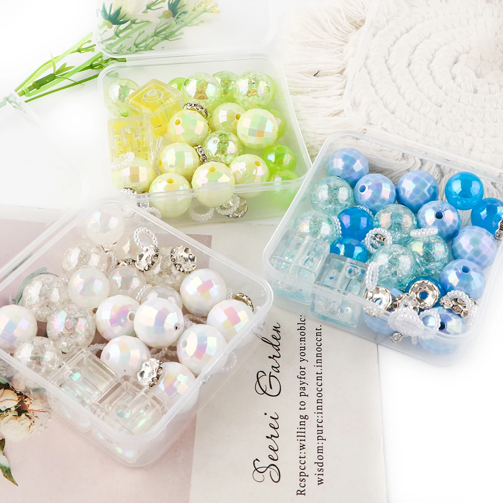 Блестящие жемчужные бусины 1 комплект акриловые Круглые для изготовления