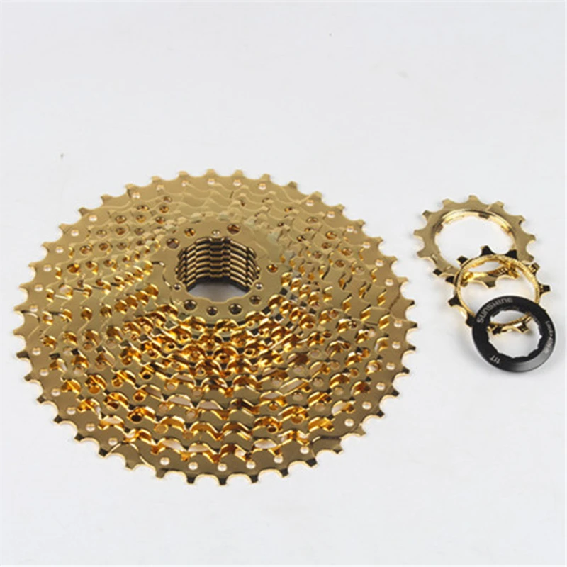 

SUNSHINE MTB Mountain Bike Large Tooth Racing Freewheel 11 Speed 11-42T Gold Cassette Flywheel Bicycle Parts