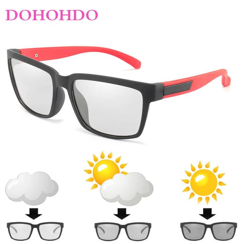 

DOHOHDO New Driving Selection Rectangle Photochromic Polarized Men Sunglasses Women Car Driving Safe Polarizing Male Sun Glasses