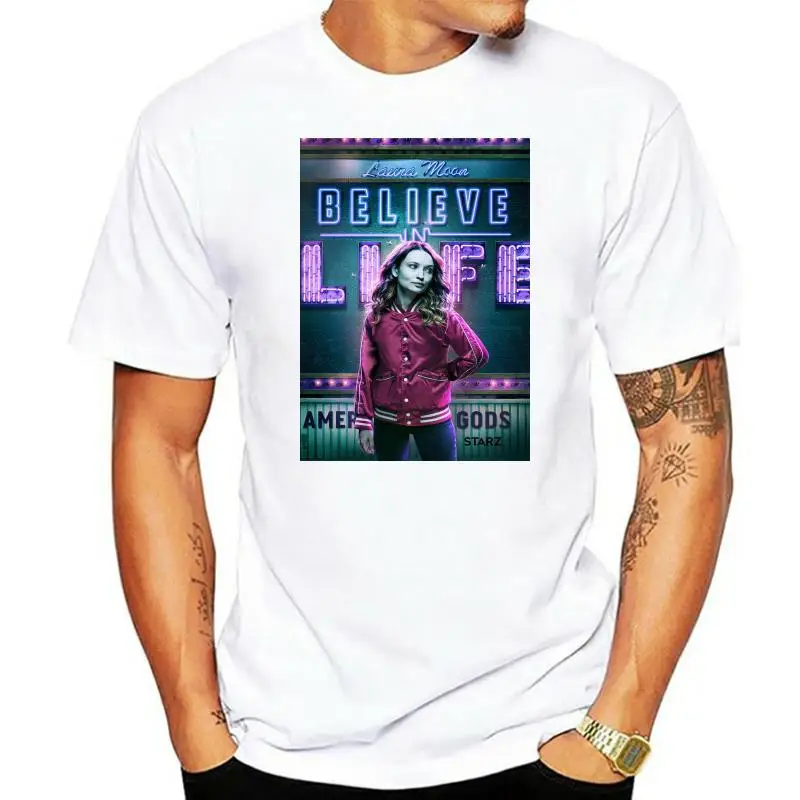 

American Gods Women'S Laura Moon Believe In Life Boyfriend Fit T-Shirt Diy Prited Tee Shirt