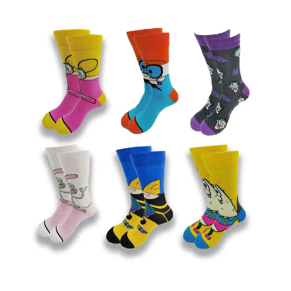 

New Style Funny Cartoon Anime Personalized Novelty SOCKS Men Women Breathable Cotton Hip Hop Sock Gifts for Men