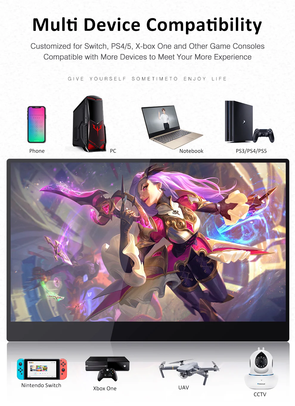 Портативный сенсорный экран IPS 3840x2160
