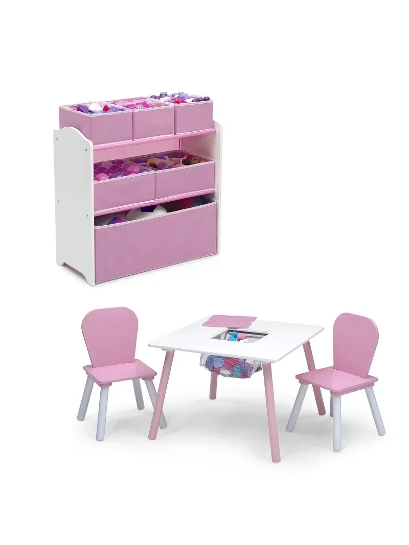 

Delta Children 4-Piece Toddler Playroom Set, Pink/White