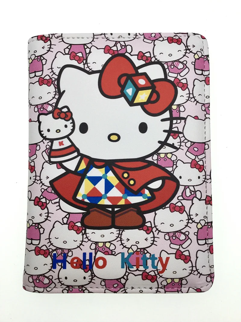Кожаный чехол для паспорта с мультяшным рисунком Hello Kitty