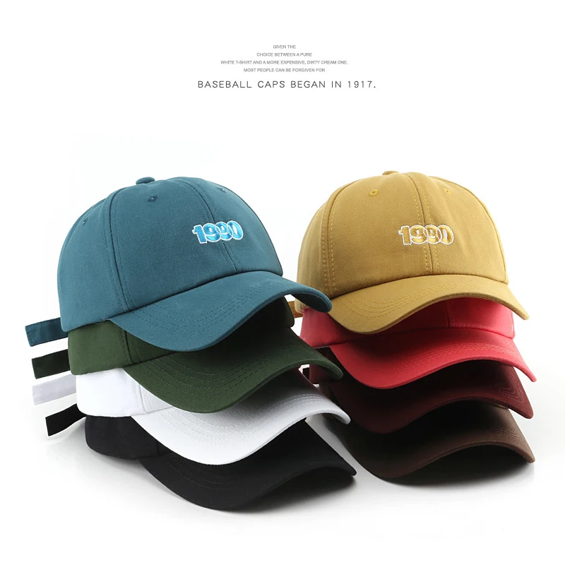 

New Cotton Baseball Cap for Women and Men Fashion letter 1990 Embroidery Hat Casual Snapback Hat Summer Soft Top Sun Cap Unisex