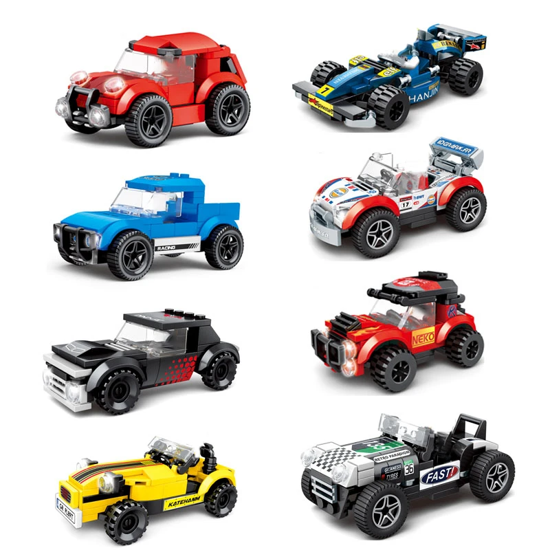 

Creative Super Racing Car Speed Champions MOR GAN PLUS8 Mini F1 G20R Charger F-150 Building Blocks Bricks Kids Toys