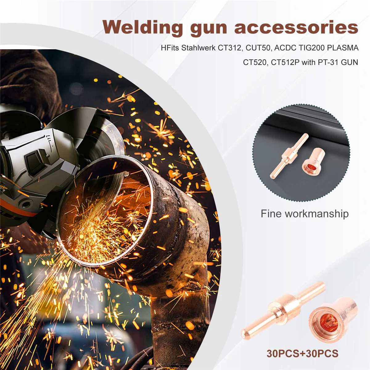 60 шт. длинные электроды для плазменного резака из красной меди