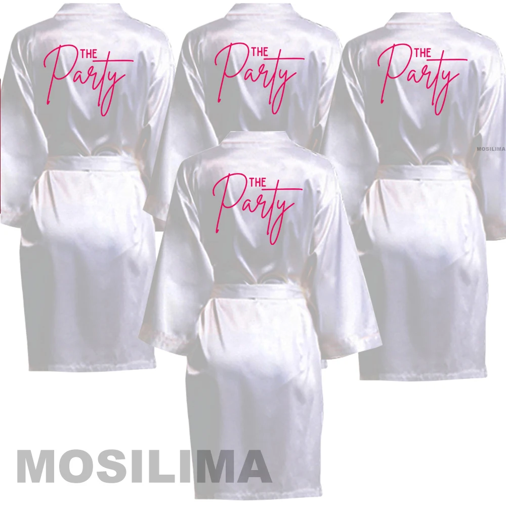

Women Silk Satin Short Night Printing Robe Kimono Robe Fashion Bath Robe Sexy Bathrobe Femme Wedding Bride Bridesmaid Robe SP228