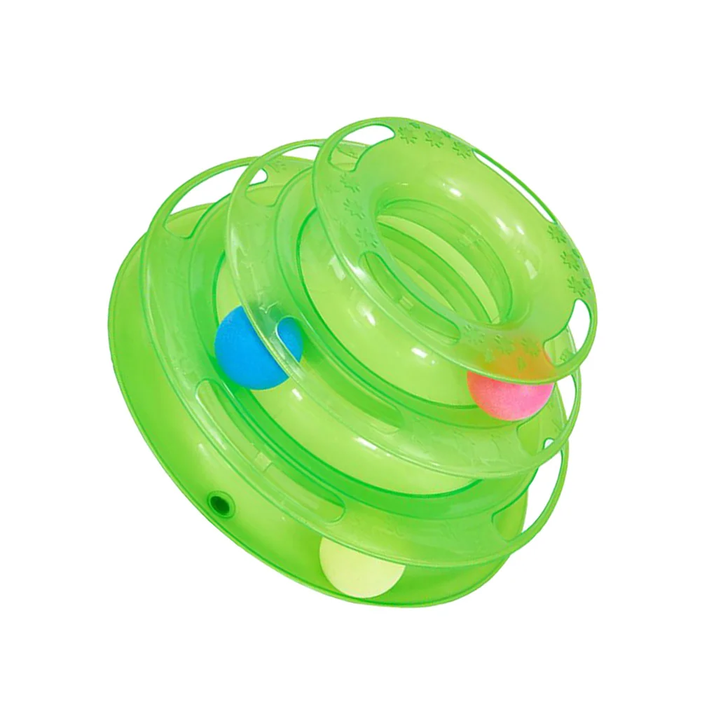 

Cat Toy Toys Interactive Track Amusement Plate Tower Pet Tracks Training Cats Level Kitten Round Indoor Fun Three Levels Play
