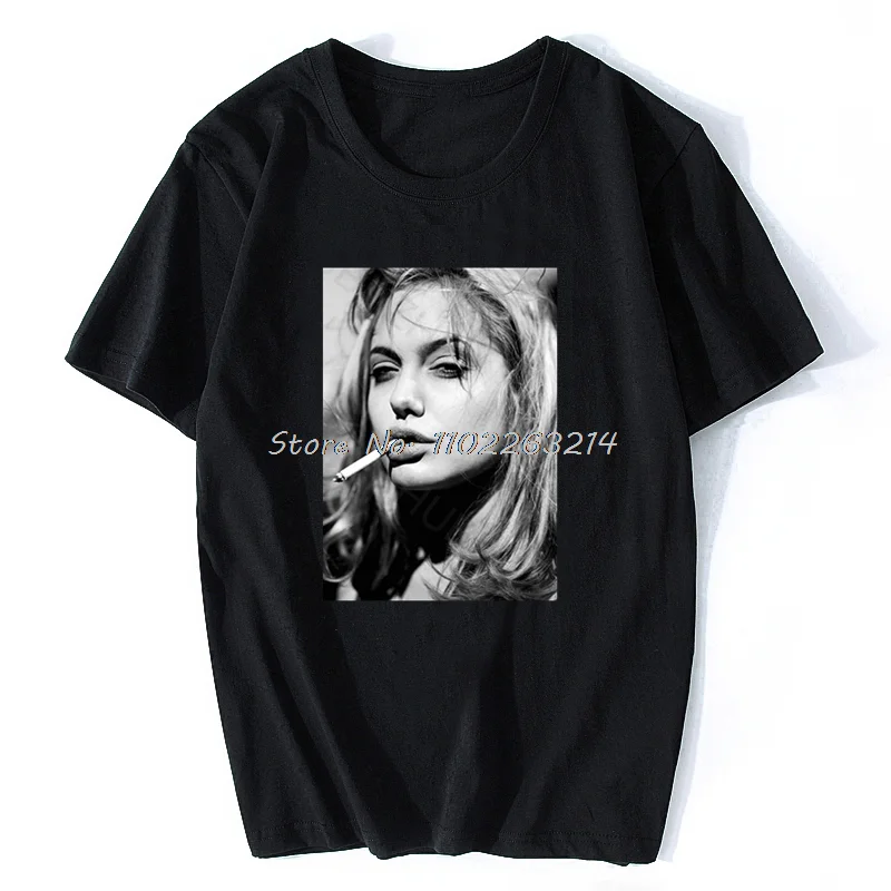 

Angelina Jolie Brad Pitt Fihjt Club Dvd Punk Ciggy Tshirt Fashion Men Clothing Harajuku Hip hop Streetwear Retro Tee