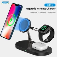 3 in 1 magnetic 15w wireless fast charging for iphone 13 12 series for airpods pro 2 3 wireless charger for iwatch series