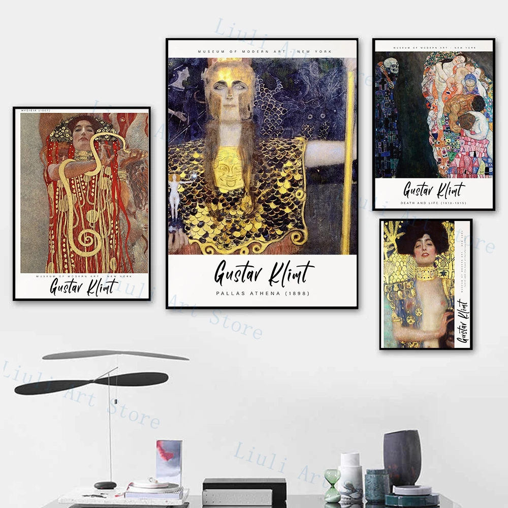 

Художественный постер Gustav Klimt, Винтажный Классический художественный Рисунок на холсте, абстрактная живопись, Настенная картина для гостин...