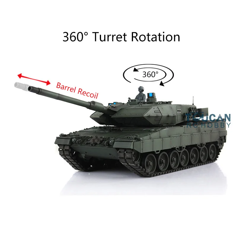 

Henglong зеленый 7,0 Leopard2A6 1/16 RC Танк 3889 Вт/360 ° револьверный револьвер