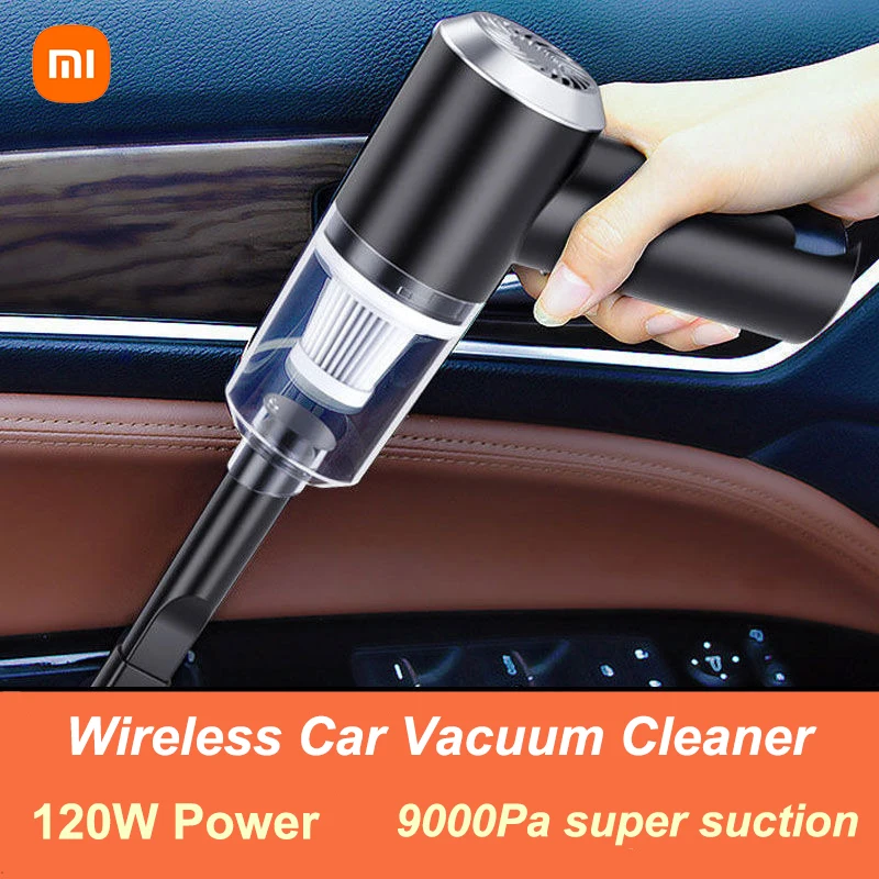 Xiaomi Wireless Car Vacuum Cleaner Cordless Handheld Auto Vacuum 9000Pa Home & Car Mini Vacuum Cleaner With Built-in Battrery