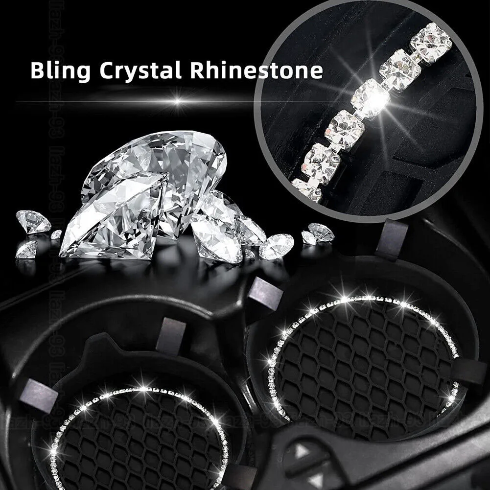 

Accessories Coaster Base Black Bling Car Cup Holder Coaster Coasters Round Silicone Assembly Durable Brand New